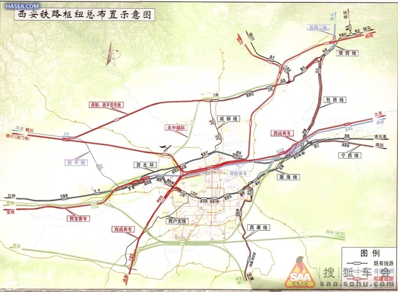 西安国际化大都市公路、铁路、机场规划图_陕