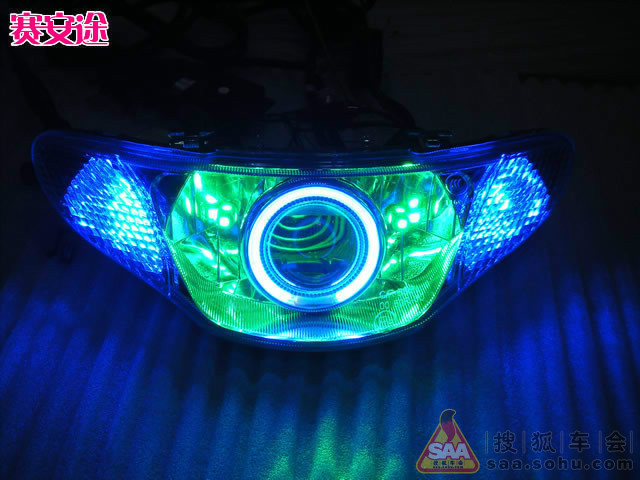 超酷摩托车大灯改装 总成图_北京铃木车友会