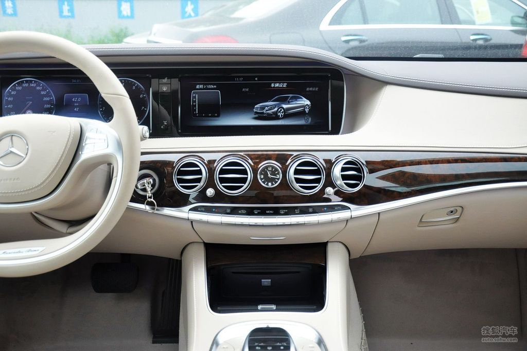 【 奔驰s级高清图片】_咖啡棕色/真丝米色_内饰_搜狐汽车网