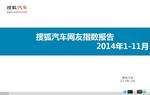 2014年1-11月搜狐汽车网友指数报告