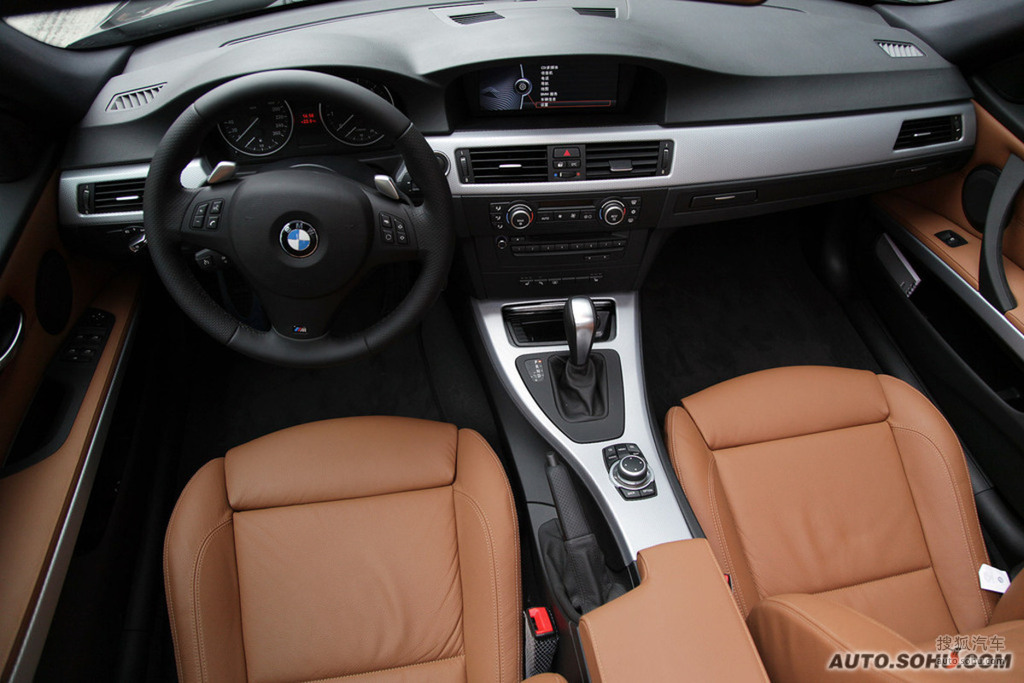 宝马3系2009款325im 运动型内饰黑色真皮内饰m272575图片_图库_搜狐